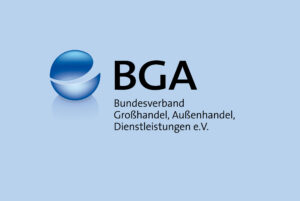BGA-Logo mit Namenszug und hellblauem Hintergrund