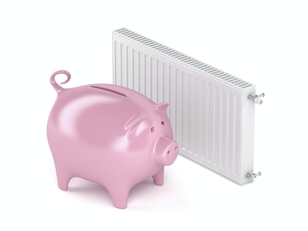 Piggy bank and heating radiator